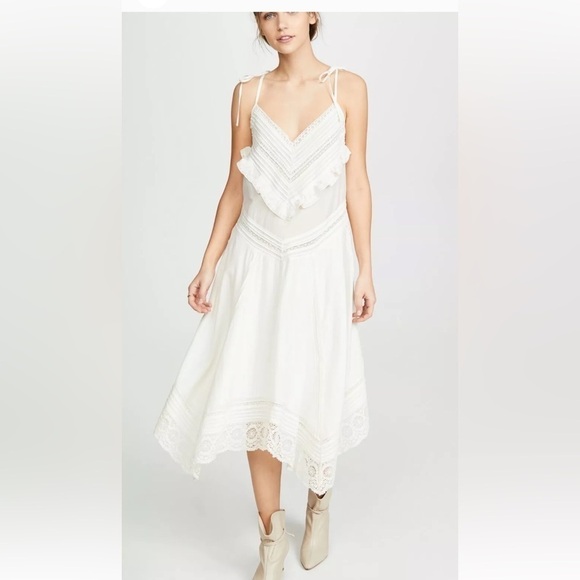 Zadig & Voltaire Rilli Ruffle Lace Dress, Vanille (Ivory Cream) Size S $398 - Picture 7 of 12